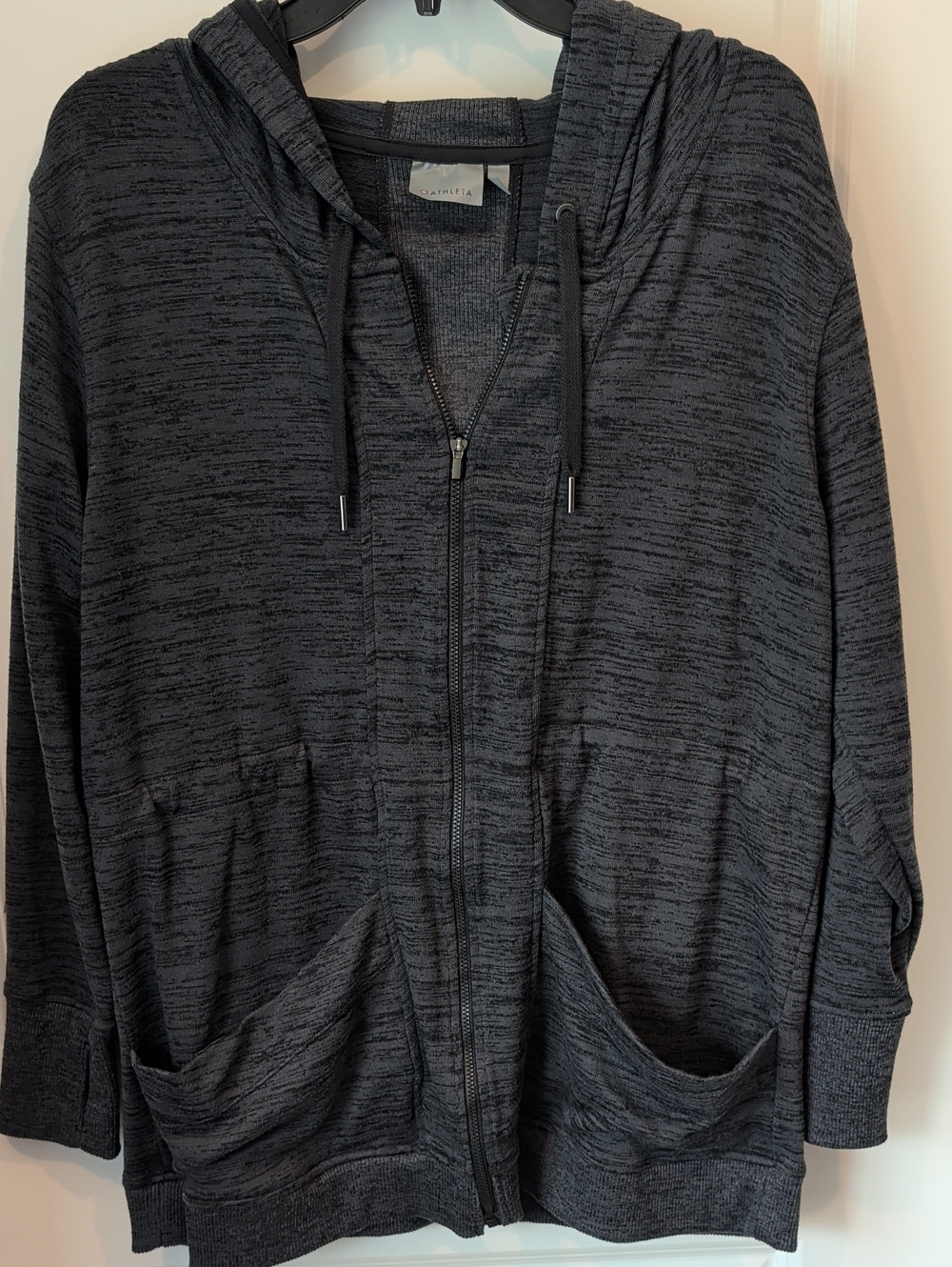 Athleta Charcoal Heather Zip Hooded Jacket